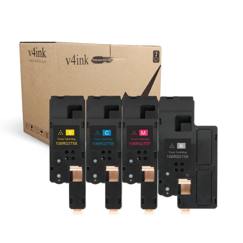 New Compatible 106R02759 106R02756 106R02757 106R02758 Toner Cartridge for Xerox Phaser 6022,WorkCentre 6027 - 4 Packs